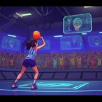 girl playing basketball