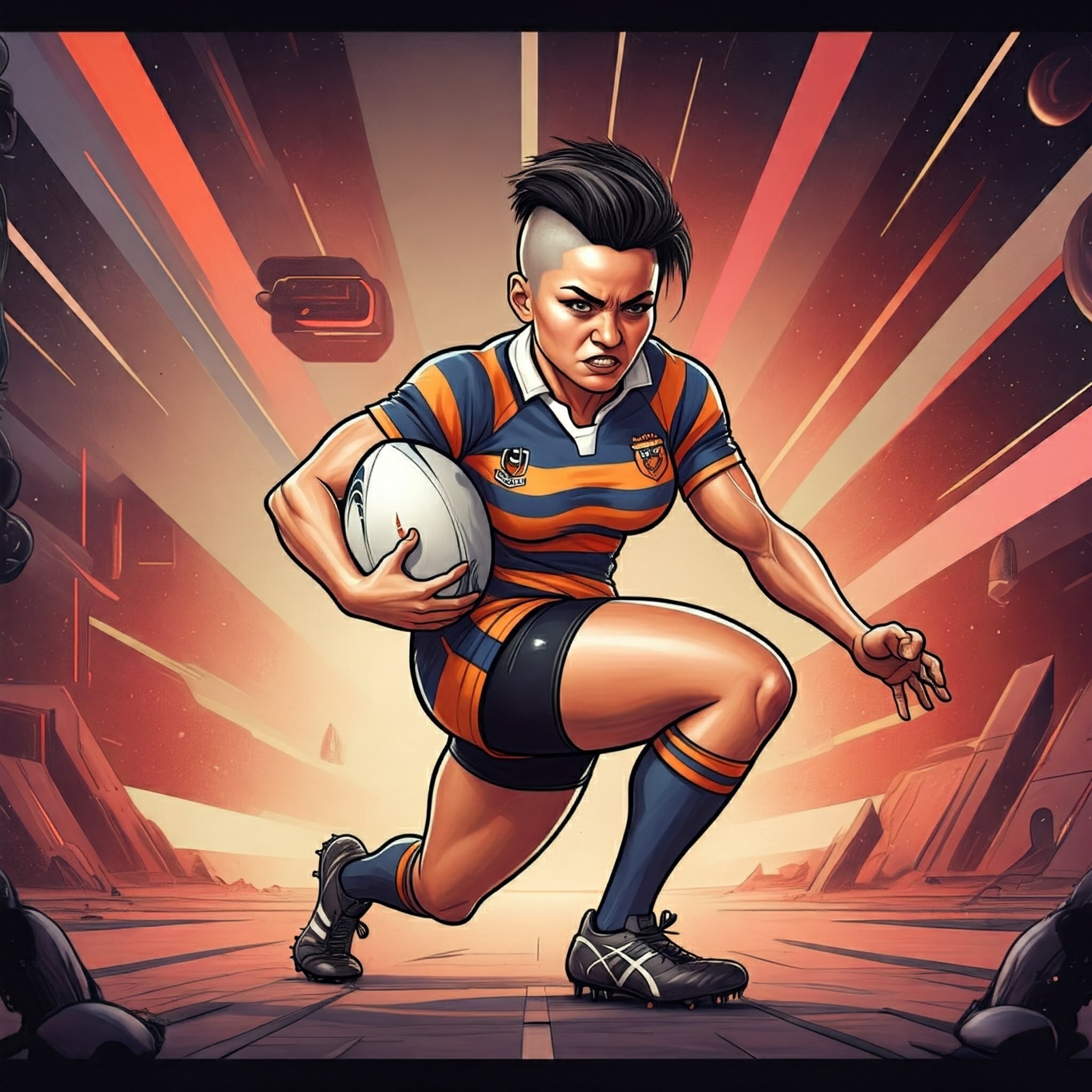 girl playing rugby